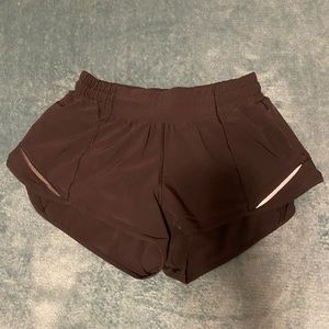 Size 4 Lululemon Black Hotty Hot shorts